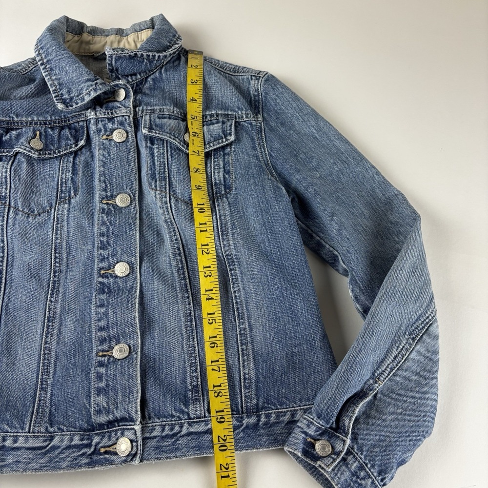 Womens Medium Ladies GAP Jean Jacket Blue Denim Y2k Vintage Classic - Picture 10 of 11